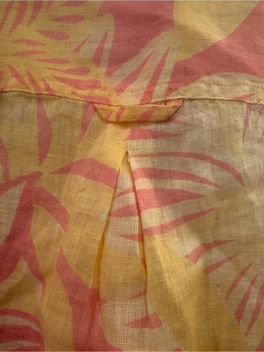 Talbots 100% Linen $99.50 NWT Tropical Leaf Button Down Top XS P2P 20” - Picture 8 of 9